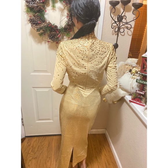 Vintage ST. JOHN- midi Metallic Dress!! - Picture 8 of 12